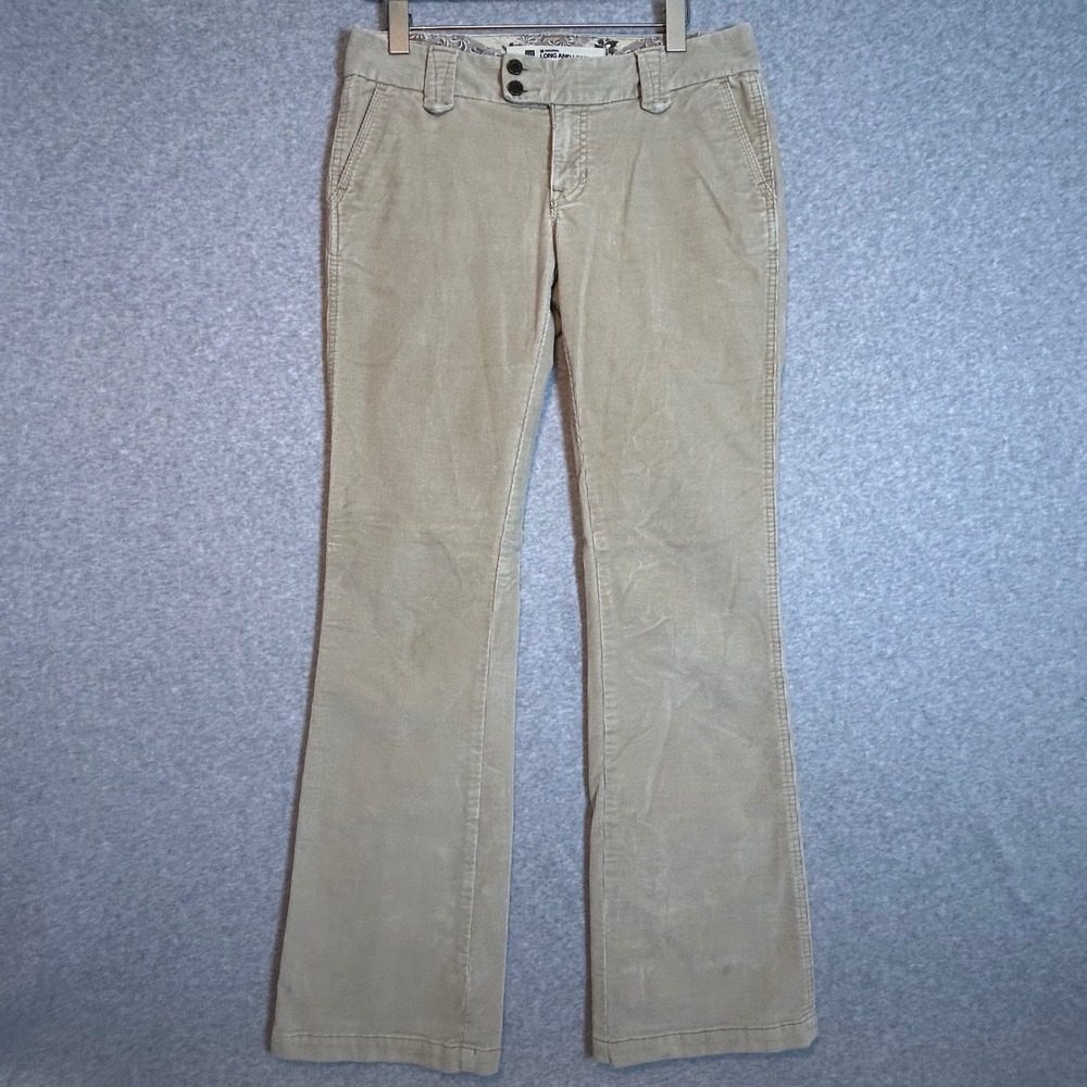 Gap Long and Lean Corduroy Pants Womens 4R Tan Khaki Bootcut Low Rise Y2K BY